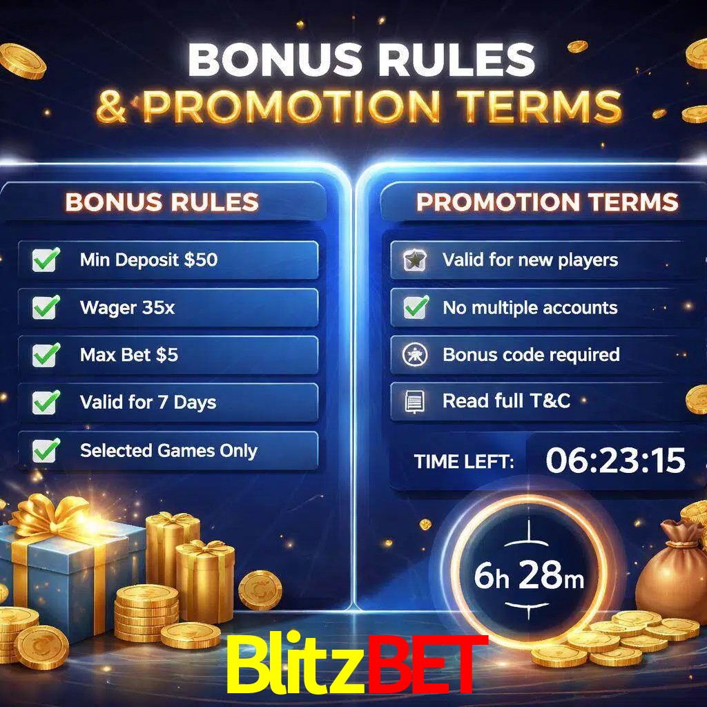 Reglas de promoción Blitzbet y condiciones de bonos explicadas visualmente