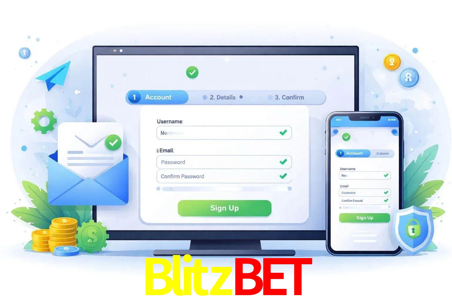 Registro de nuevo usuario y configuración de cuenta Blitzbet